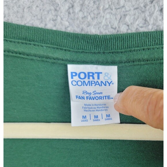 T-shirt Tee Womens M Green Cotton VNeck Irish Shamrock St Patricks Graphic Print - Picture 3 of 7